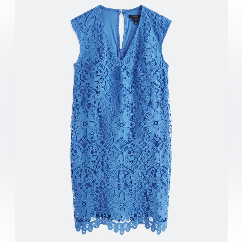 Maggy London Eulalie Crochet Lace Dress Size 12 Blue